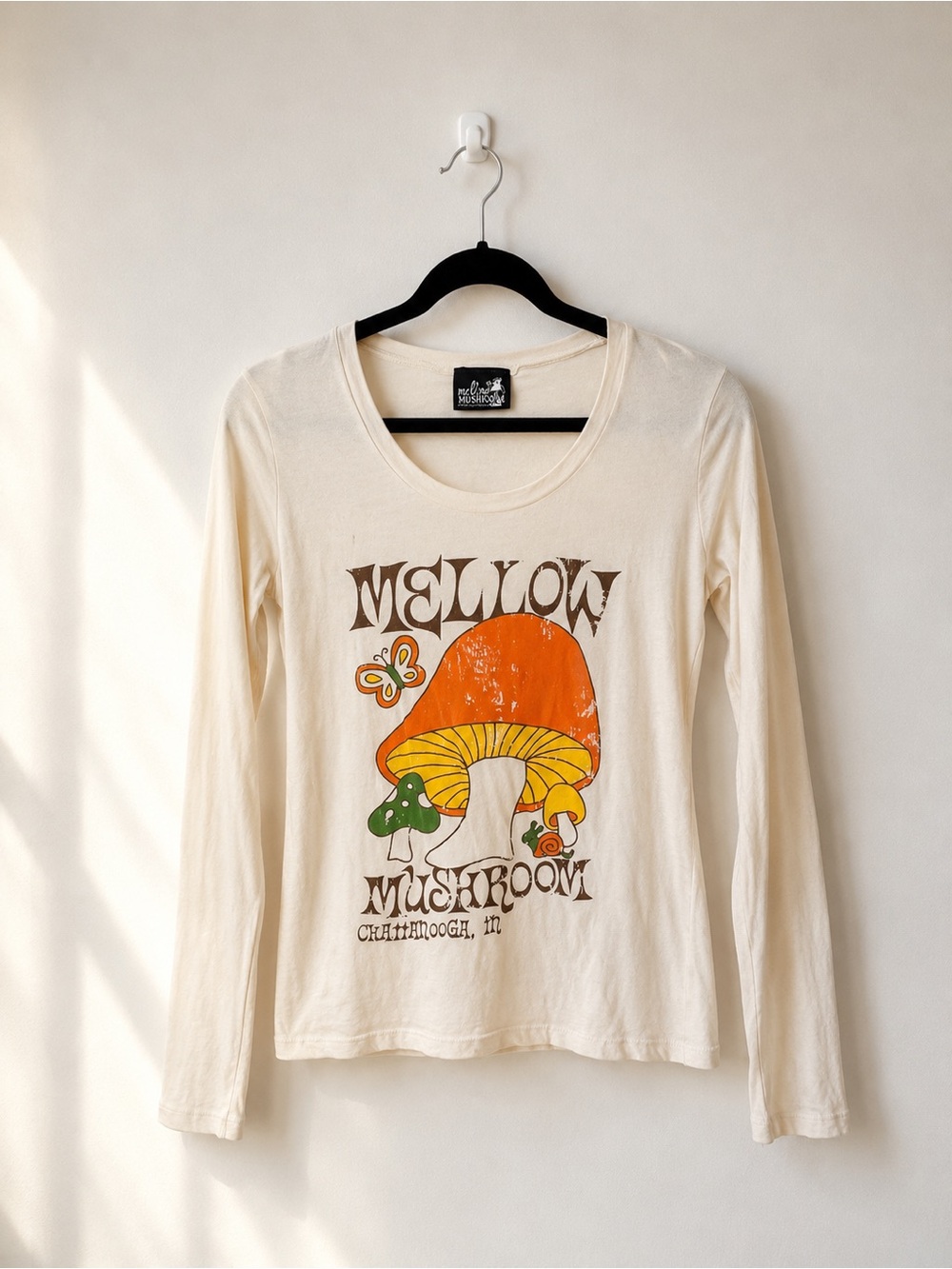 Cream Long-Sleeve Mellow Mushroom Tee